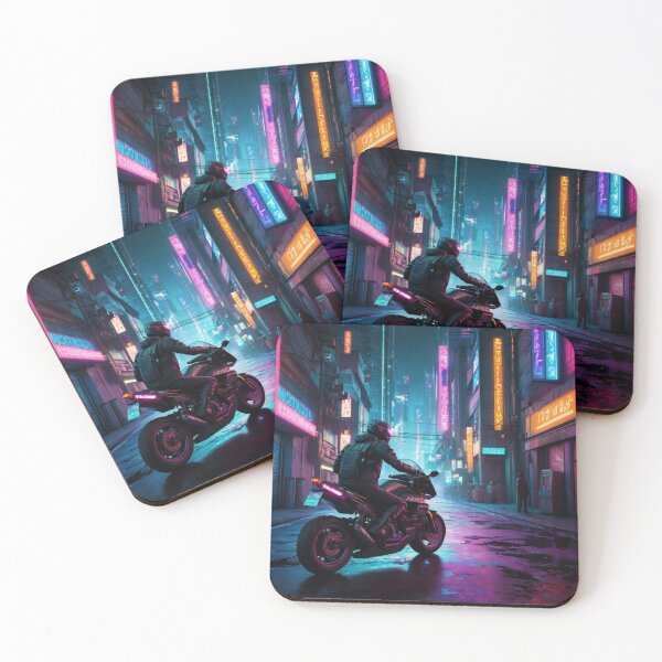 Item preview, 001 Cyberpunk City Street In a Motorcycle designed and sold by Alexis Art Collection.