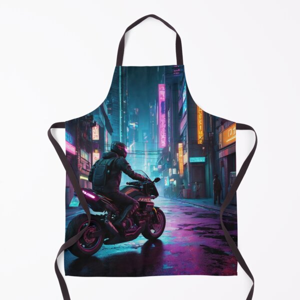 Item preview, 001 Cyberpunk City Street In a Motorcycle designed and sold by Alexis Art Collection.