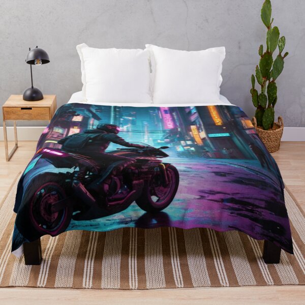 Item preview, 001 Cyberpunk City Street In a Motorcycle designed and sold by Alexis Art Collection.