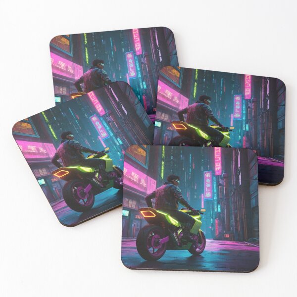 Item preview, 002 Cyberpunk City Street In a Motorcycle designed and sold by Alexis Art Collection.