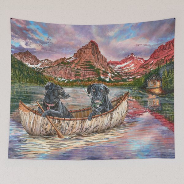 Item preview, Tails Of The Lake, Dogs fishing designed and sold by HollySimental.