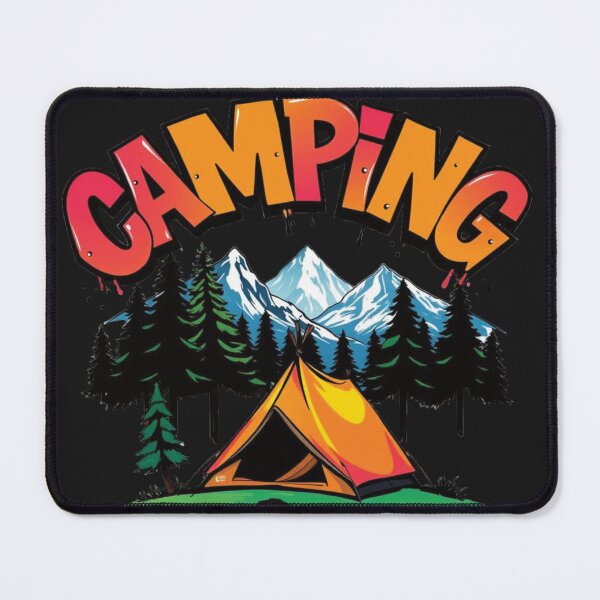 Item preview, camping with mountains in background. designed and sold by TenderSoar.