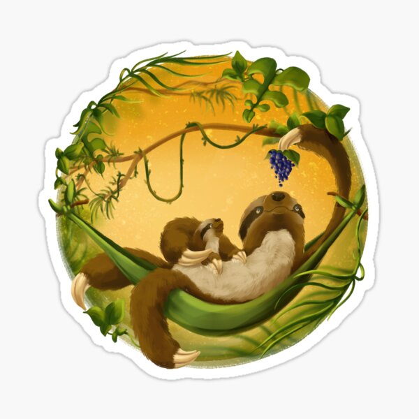 Sloth Mama & Baby Sticker