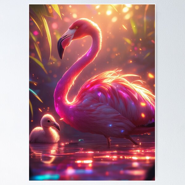 Item preview, Flamingo Mother and Chick designed and sold by Zavdesign.