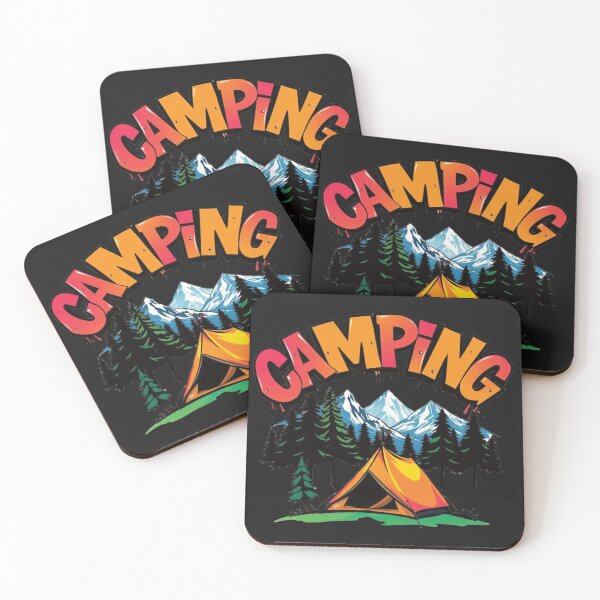 Artikelvorschau, Camping mit Bergen im Hintergrund. entworfen und verkauft von TenderSoar.