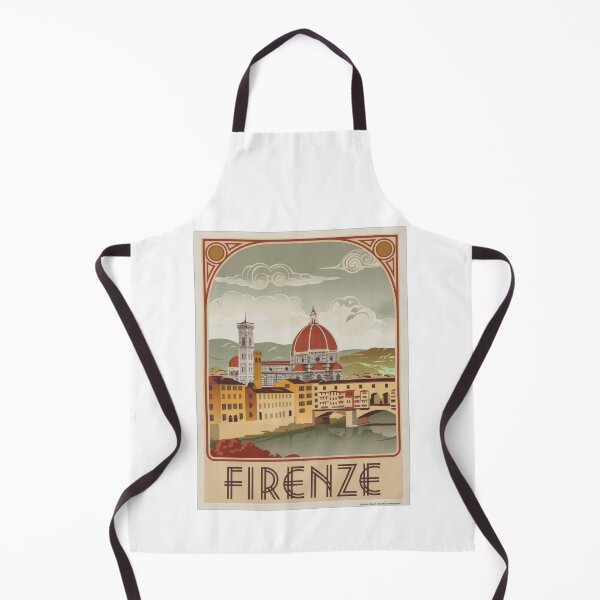 Item preview, Vintage travel poster Florence - Firenze - Retro Minimal Design of the Ponte Vecchio & Cathedral designed and sold by pod24.