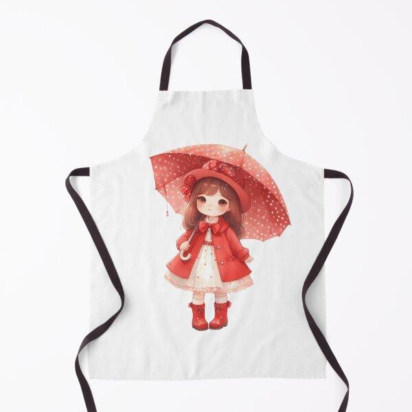 Item preview, A0590 Little Girl in Red Raincoat – Charming Collectible Figurine, Whimsical Rain-Themed Decor, Perfect Gift for Nature and Art Lovers designed and sold by angieart68.