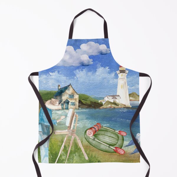 Item preview, "Seaside Painting Scene with Lighthouse" designed and sold by Graphollio-shop.