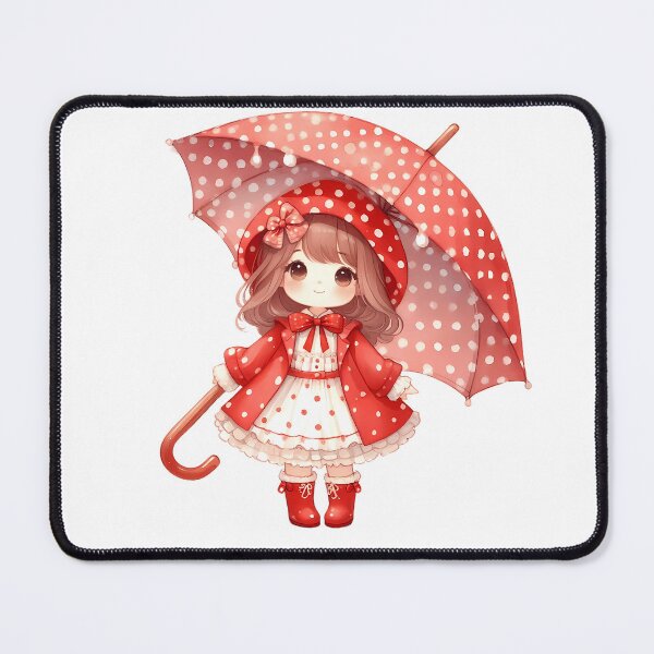 Item preview, A0590 Little Girl in Red Raincoat – Charming Collectible Figurine, Whimsical Rain-Themed Decor, Perfect Gift for Nature and Art Lovers designed and sold by angieart68.