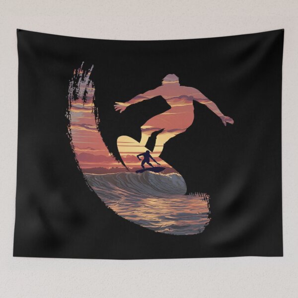 Item preview, Uluwatu sunest surfer designed and sold by NextDoorShoop.
