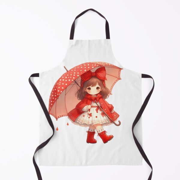 Item preview, A0590 Little Girl in Red Raincoat – Charming Collectible Figurine, Whimsical Rain-Themed Decor, Perfect Gift for Nature and Art Lovers designed and sold by angieart68.