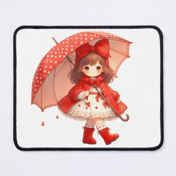 Item preview, A0590 Little Girl in Red Raincoat – Charming Collectible Figurine, Whimsical Rain-Themed Decor, Perfect Gift for Nature and Art Lovers designed and sold by angieart68.