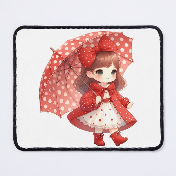 Item preview, A0590 Little Girl in Red Raincoat – Charming Collectible Figurine, Whimsical Rain-Themed Decor, Perfect Gift for Nature and Art Lovers designed and sold by angieart68.