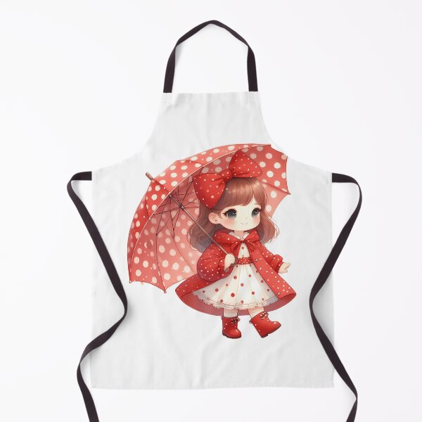 Item preview, A0590 Little Girl in Red Raincoat – Charming Collectible Figurine, Whimsical Rain-Themed Decor, Perfect Gift for Nature and Art Lovers designed and sold by angieart68.