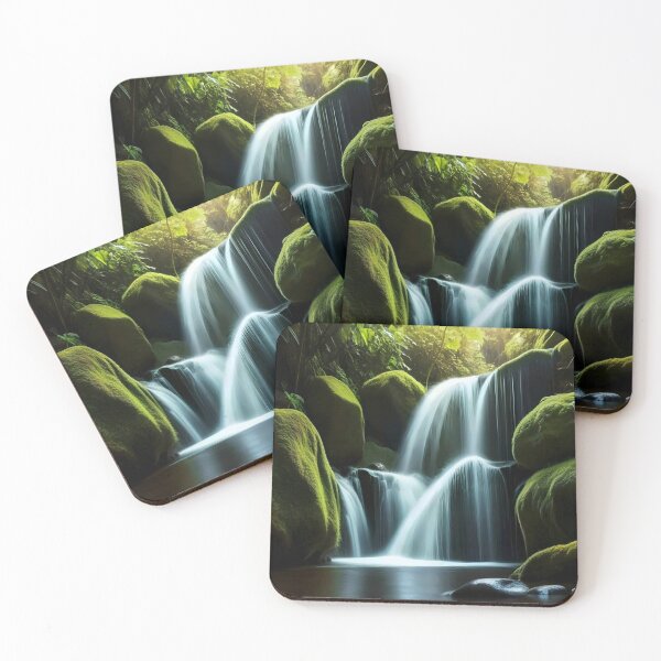 Item preview, waterfall in the green forest or green jungle 18 designed and sold by AA-designstore.