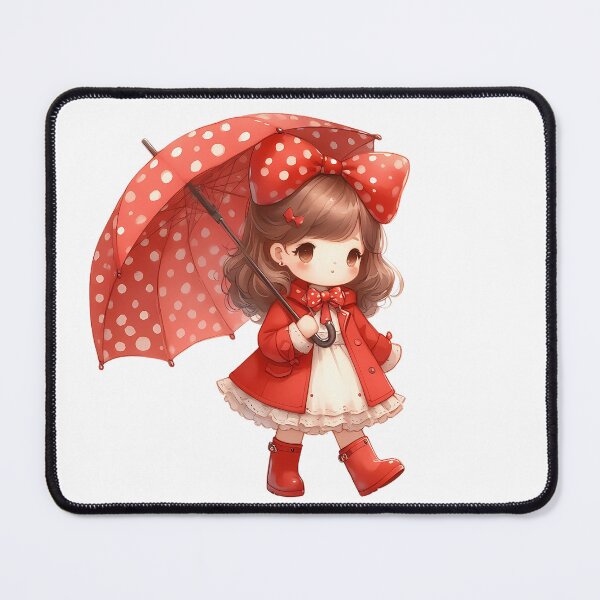 Item preview, A0590 Little Girl in Red Raincoat – Charming Collectible Figurine, Whimsical Rain-Themed Decor, Perfect Gift for Nature and Art Lovers designed and sold by angieart68.