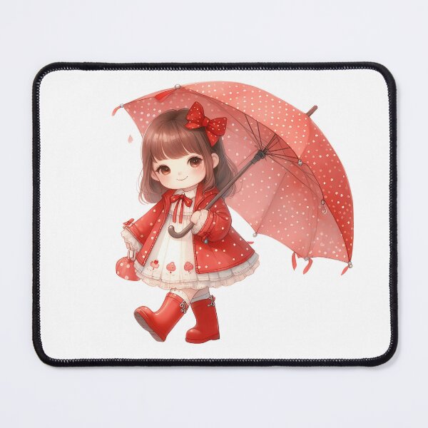Item preview, A0590 Little Girl in Red Raincoat – Charming Collectible Figurine, Whimsical Rain-Themed Decor, Perfect Gift for Nature and Art Lovers designed and sold by angieart68.