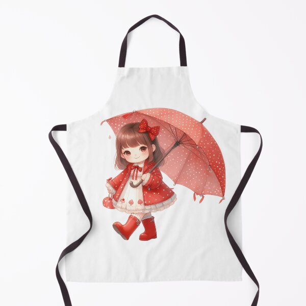 Item preview, A0590 Little Girl in Red Raincoat – Charming Collectible Figurine, Whimsical Rain-Themed Decor, Perfect Gift for Nature and Art Lovers designed and sold by angieart68.
