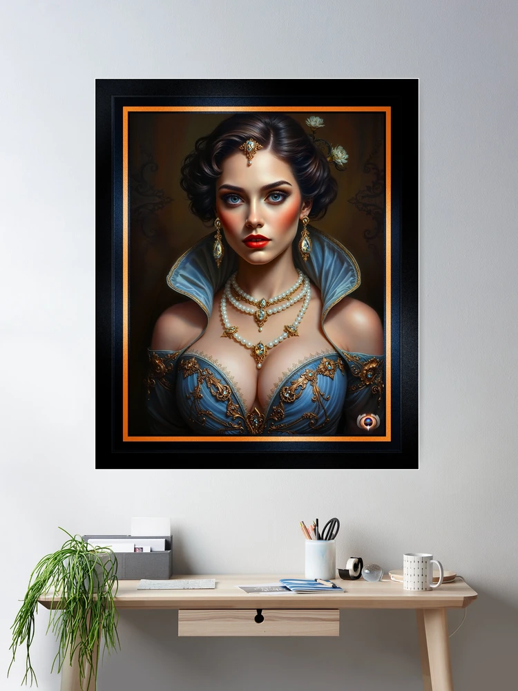 The Timeless Glamour Of A Classical Beauty Portrait Of A Woman AI Concept Art by Xzendor7 2 The Timeless Glamour Of A Classical Beauty Portrait Of A Woman Stunning AI Concept Art by Xzendor7 Room Decor Poster Art Print