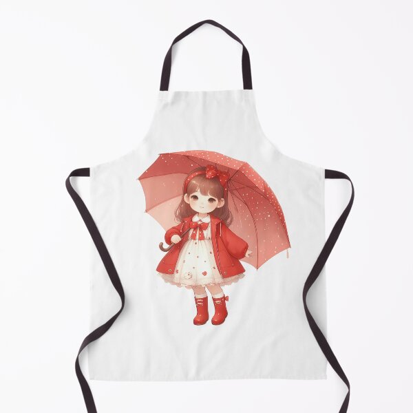 Item preview, A0590 Little Girl in Red Raincoat – Charming Collectible Figurine, Whimsical Rain-Themed Decor, Perfect Gift for Nature and Art Lovers designed and sold by angieart68.
