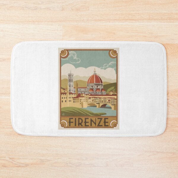 Item preview, Vintage Travel Poster Florence Italy – Firenze - Minimal Retro Design of the Ponte Vecchio & Tuscany designed and sold by pod24.