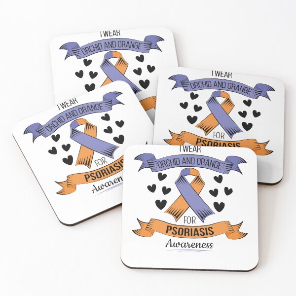 Item preview,  Psoriasis with Orchid and Orange ribbon for August designed and sold by AdiApparel.