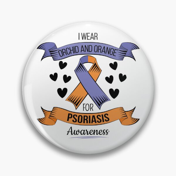Item preview,  Psoriasis with Orchid and Orange ribbon for August designed and sold by AdiApparel.