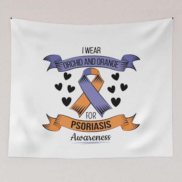 Item preview,  Psoriasis with Orchid and Orange ribbon for August designed and sold by AdiApparel.