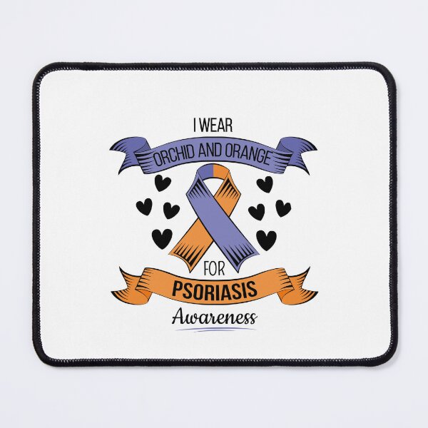 Item preview, Psoriasis with Orchid and Orange ribbon for August designed and sold by AdiApparel.