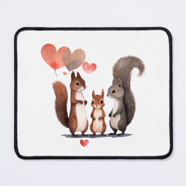 Item preview, Watercolor squirrels family, watercolor  valentine day, love, adorable squirrels designed and sold by Victoria Riabov.