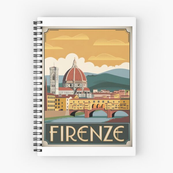 Item preview, Póster de viaje vintage Florencia Italia – Firenze Diseño minimalista retro del Ponte Vecchio y la catedral designed and sold by pod24.