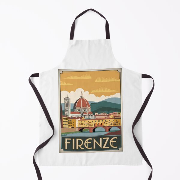 Item preview, Vintage Travel Poster Florence Italy – Firenze Retro Minimal Design of Ponte Vecchio & Cathedral designed and sold by pod24.