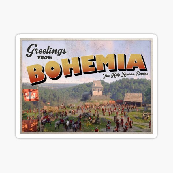 Item preview, Kingdom Come Deliverance II 2 / KCD Inspired 'Greetings from Bohemia, Holy Roman Empire' Vintage / Retro Postcard Weathered Design designed and sold by Mercy Apparel.