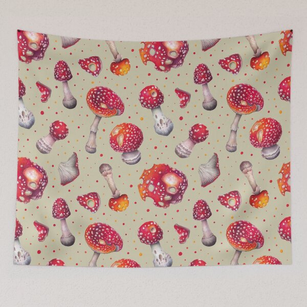 Item preview, Mushroom Confetti on Beige Background designed and sold by Forest of Wonders.