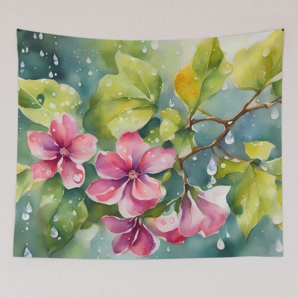 Item preview, Pink Tree Flowers in Rain designed and sold by CalmnessbyChoice.