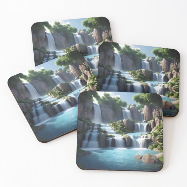 Item preview, waterfalls in the green forest or green jungle 19  designed and sold by AA-designstore.