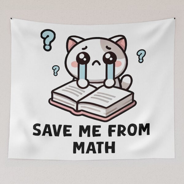 Item preview, Save Me From Math Cute Cat Crying Study designed and sold by 1GN1T1.