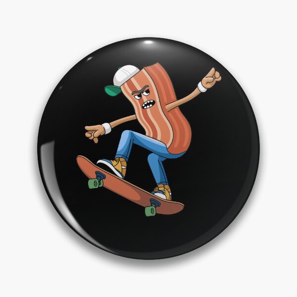 Item preview, Funny Skateboarding Bacon Cartoon Graphic designed and sold by InsanseCreation.