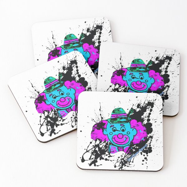 Item preview, Blue and pink splatter clown  designed and sold by Alicia Perrelli.