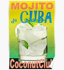 Mojito de Cuba Vintage Style Poster Poster