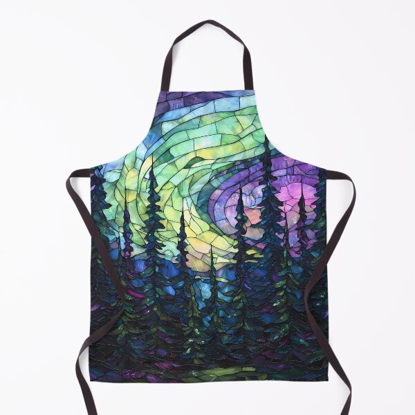 Item preview, Aurora Borealis Stained Glass Forest Art designed and sold by Matt's Artificial Nature.
