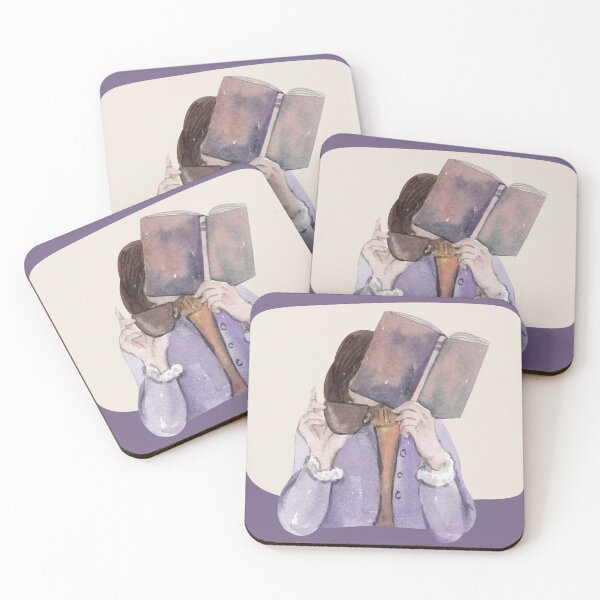 Item preview, Watercolor Woman Reading Book with Coffee Mug designed and sold by CMB-Editing.