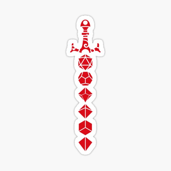 Item preview, Red Polyhedral Dice Set Sword Tabletop RPG Gaming designed and sold by pixeptional.