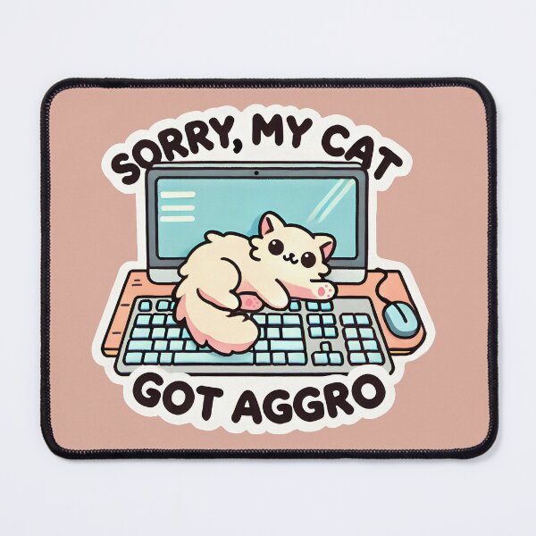 Item preview, Sorry, My Cat Got Aggro MMO Design designed and sold by SphynxLove855.