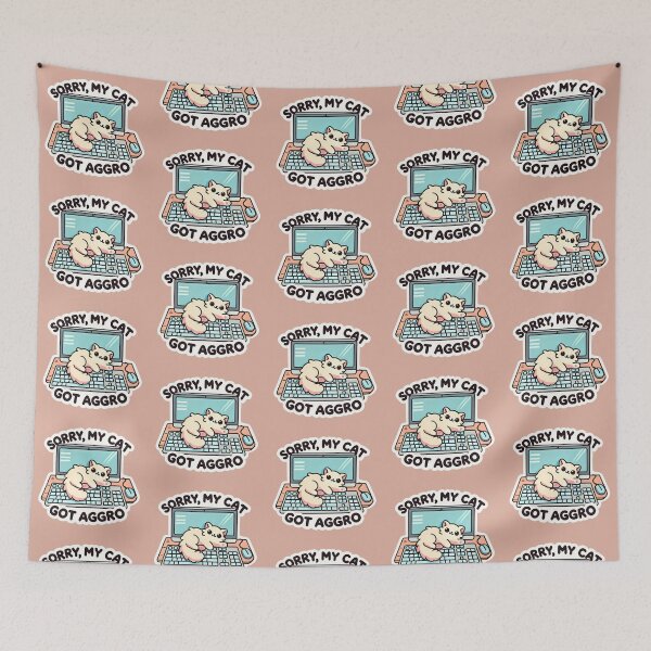 Item preview, Sorry, My Cat Got Aggro MMO Design designed and sold by SphynxLove855.