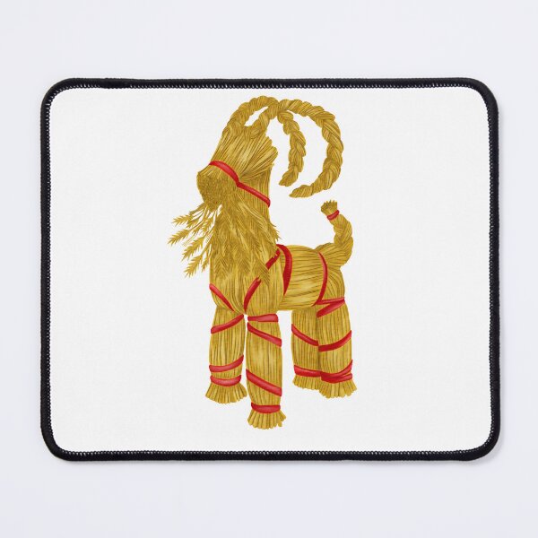 Item preview, Scandinavian Christmas Yule Goat Illustration in Straw Design designed and sold by AllaMashycheva.