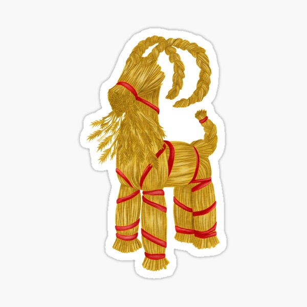Item preview, Scandinavian Christmas Yule Goat Illustration in Straw Design designed and sold by AllaMashycheva.