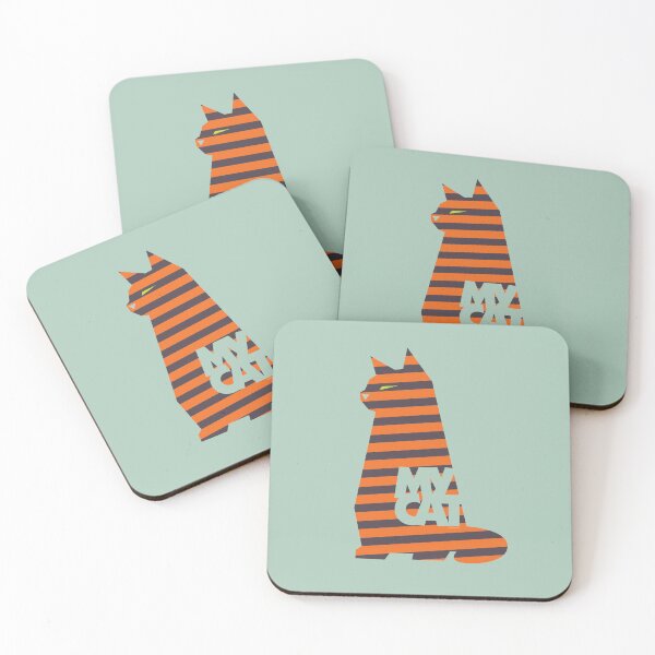 Item preview, My Cat striped orange designed and sold by burbuja.