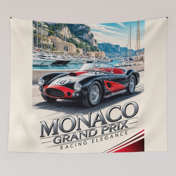 Item preview, Vintage Roadster Design: Monaco Harbor and Cliffs designed and sold by Ceemko's Vintage Corner.