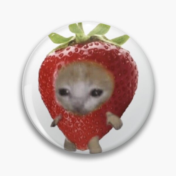 Item preview, strawberry cat meme sticker funny cute designed and sold by ececucn.